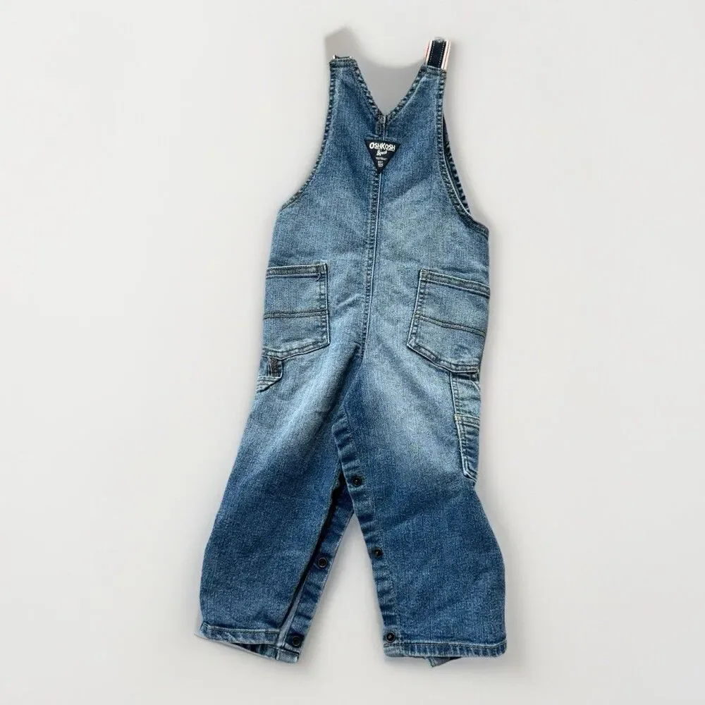 OshKosh B'gosh Denim Overalls Youth Toddler Baby Size 24M